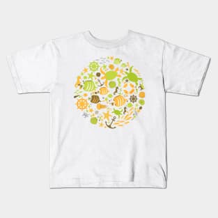 Save The Ocean Keep The Sea Plastic Free Turtle Scene Kids T-Shirt